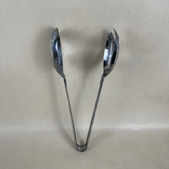 Not for sale Vintage Napier silver plated Salad Serving Spoon Fork‎ Tongs 11” - Picture 3 of 8